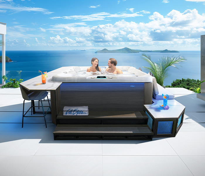 Calspas hot tub being used in a family setting - Stuart